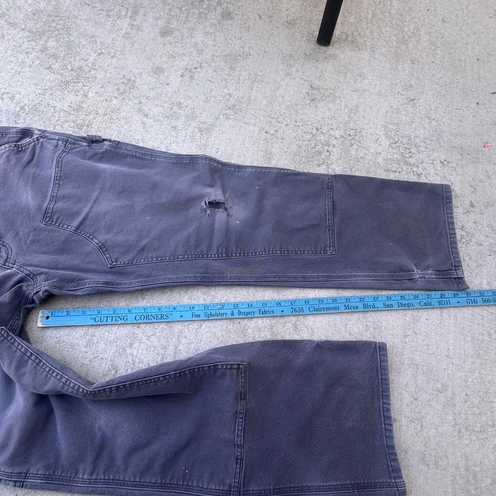 Carhartt Baggy Double Knee Carpenter Pants Mens 36x30 Faded Gray Distressed